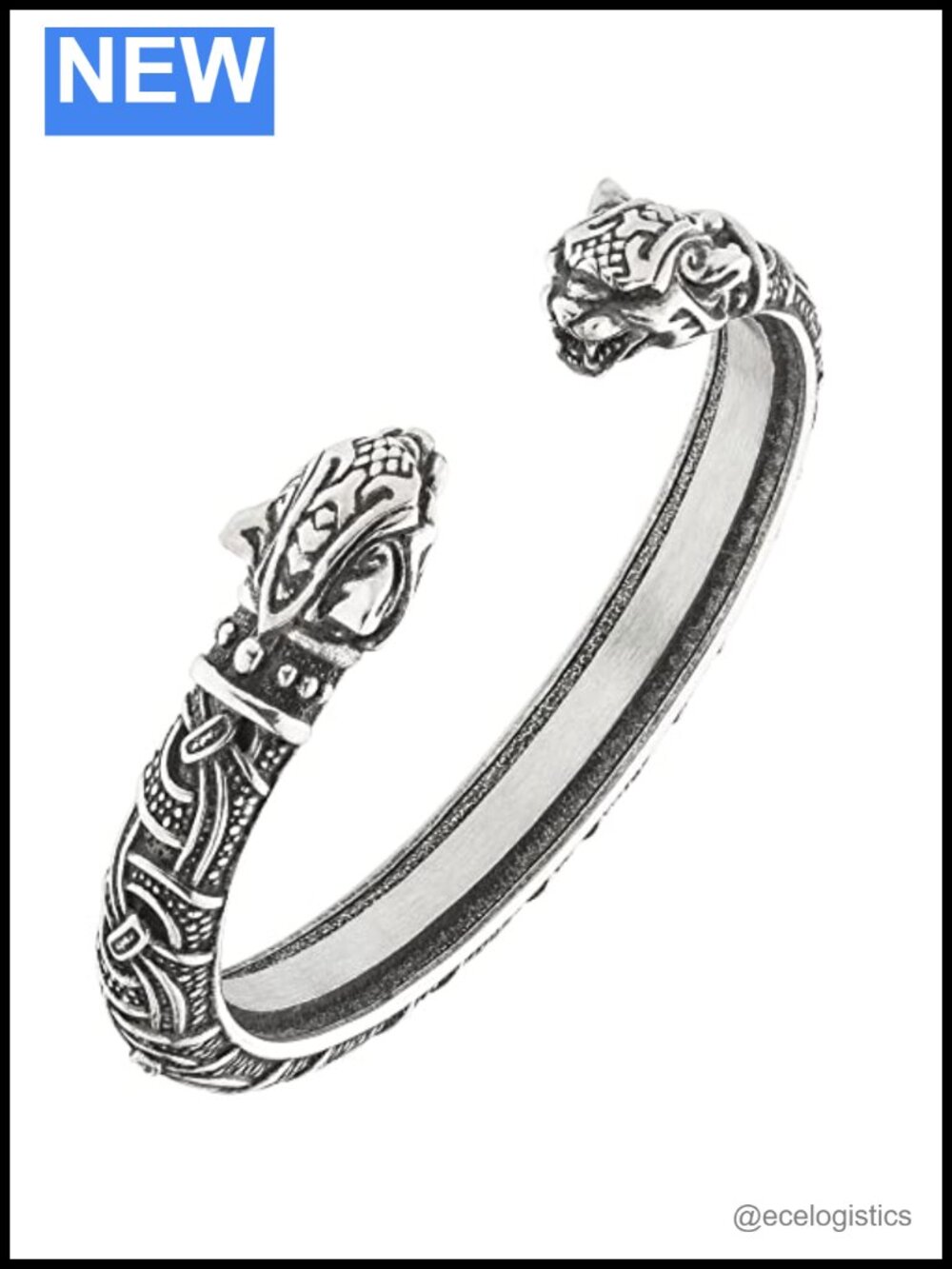 Viking Bracelet Adjustable Pewter Norse Arm Ring Freyja's Cats Norse Jewelry